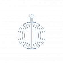 Fine line dark blue bauble 