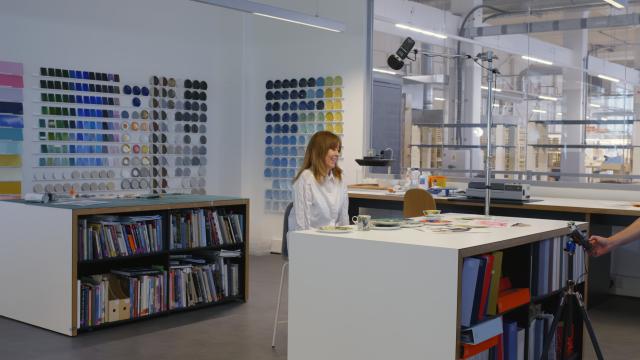 Designer in design room