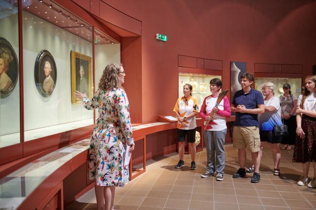 Museum tour with guests in the galleries