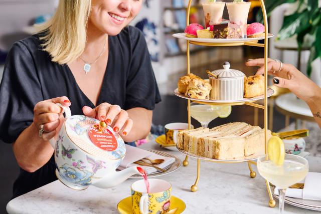 Afternoon tea and poring teapot