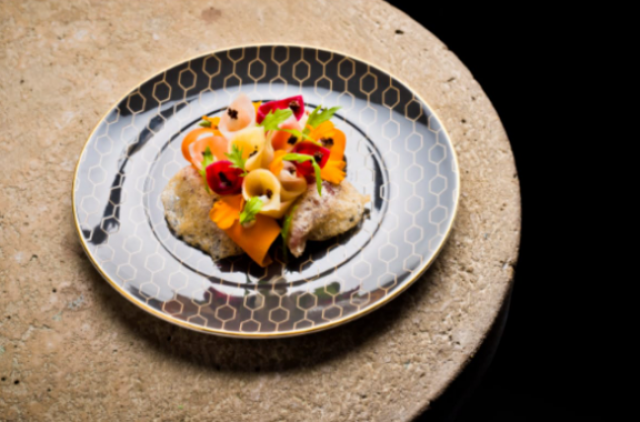 Food on Wedgwood plate