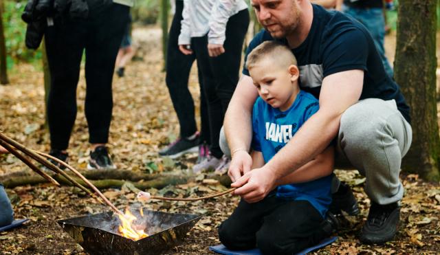 Kids in woods