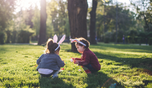 Children on Easter egg hunt