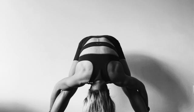 Person making a yoga pose