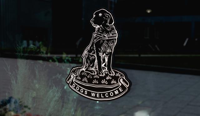 Dogs welcome sticker