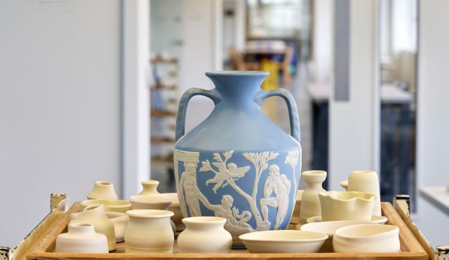 Portland Vase surrounded by guests creations
